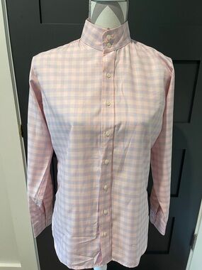 The Tailored Sportsman Equestrian Pink And Blue Plaid Button Down Shirt Size 6